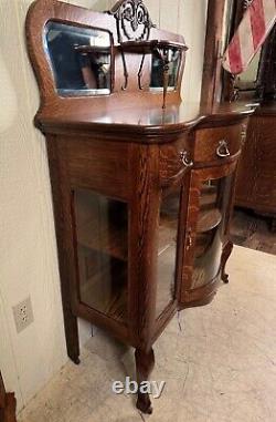 Antique Oak Curio Server