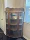 Antique Oak Curved Glass China Cabinet With Carved Claw Feet Pick Up San Diego