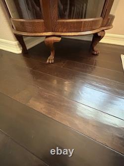 Antique Oak Curved Glass China Cabinet With Carved Claw Feet Pick Up San Diego