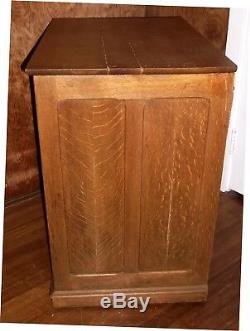 Antique Oak Dental Cabinet 18 Drawers +glass Door Quartersawn