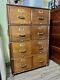 Antique Oak Double File Cabinet