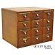Antique Oak Euro Solemakers Card Catalog 12 Drawer Apothecary File Cabinet