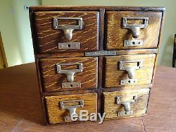 Antique Oak File Cabinet-Library Bureau Solmakers-6 Drawer, Very Early Rare