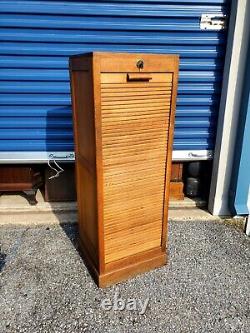 Antique Oak File Cabinet/Roll Up Tambour