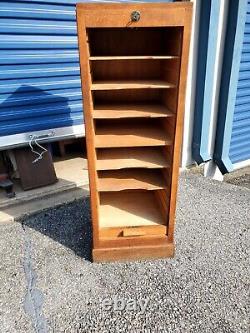 Antique Oak File Cabinet/Roll Up Tambour