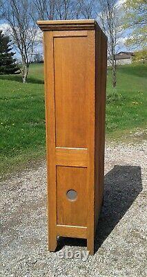 Antique Oak Flat Wall Cupboard Pie Safe 1920s