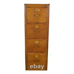 Antique Oak Four-Drawer File Cabinet Bureau of Sole Makers #22102