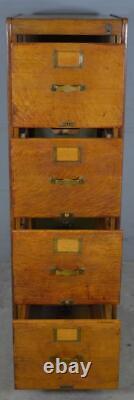 Antique Oak Four-Drawer File Cabinet Bureau of Sole Makers #22102