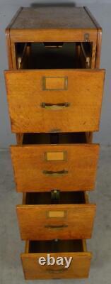 Antique Oak Four-Drawer File Cabinet Bureau of Sole Makers #22102