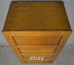 Antique Oak Four-Drawer File Cabinet Bureau of Sole Makers #22102