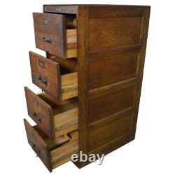 Antique Oak Four Drawer File Cabinet Legal Size, Warner Maker, 1890s, #22217