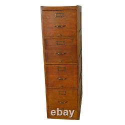 Antique Oak Four Drawer File Cabinet Shaw Walker #21396