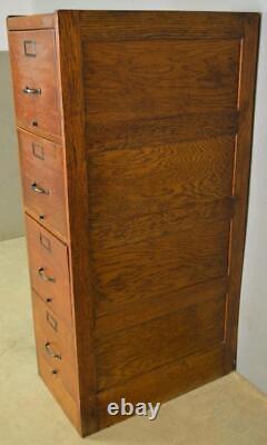 Antique Oak Four Drawer File Cabinet Shaw Walker #21396