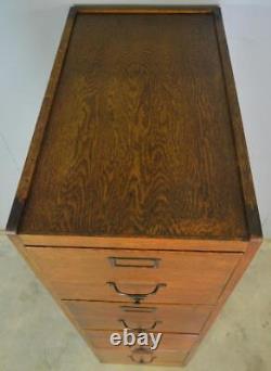 Antique Oak Four Drawer File Cabinet Shaw Walker #21396