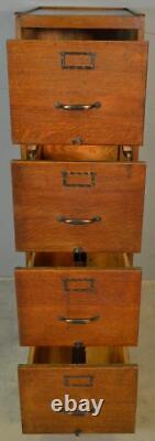 Antique Oak Four Drawer File Cabinet Shaw Walker #21396