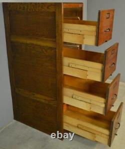 Antique Oak Four Drawer File Cabinet Shaw Walker #21396