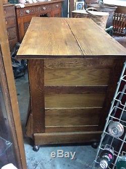 Antique Oak General Store 3 Foot Seed Counter/Cabinet WithDrawers
