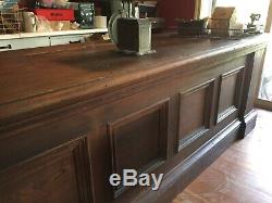 Antique Oak General Store Wood Countertop Cabinet