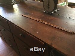 Antique Oak General Store Wood Countertop Cabinet