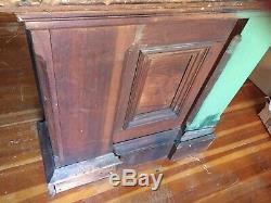 Antique Oak General Store Wood Countertop Cabinet