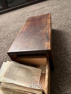 Antique Oak Globe Wernicke Drawer Card File Cabinet Index W Recipe Collection