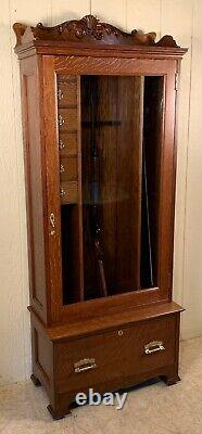 Antique Oak Gun Cabinet