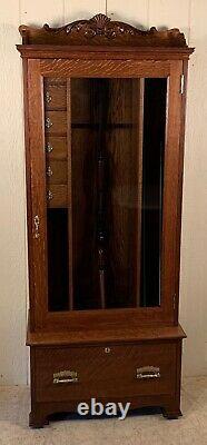 Antique Oak Gun Cabinet