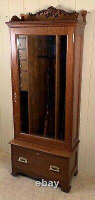 Antique Oak Gun Cabinet