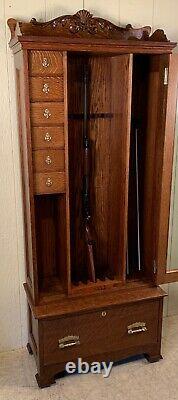 Antique Oak Gun Cabinet