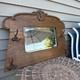 Antique Oak Hall Vebeled Mirror Withcoat Hooks