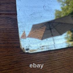 Antique Oak Hall Vebeled Mirror withCoat Hooks