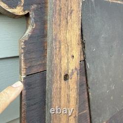 Antique Oak Hall Vebeled Mirror withCoat Hooks