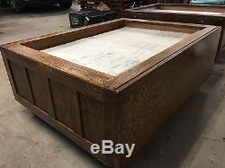 Antique Oak Hamilton Flat File Map Blueprint Cabinet Coffee Table