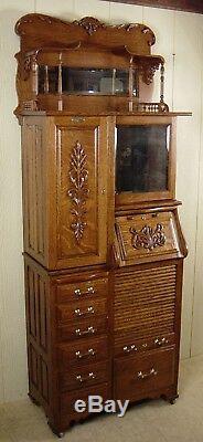 Antique Oak Harvard Co. Dental Cabinet Model #46X