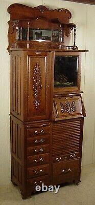 Antique Oak Harvard Co. Dental Cabinet Model #46X