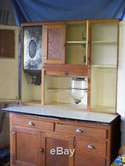 Antique Oak Hoosier Cabinet Napanee Dutch Kitchenet
