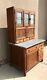 Antique Oak Hoosier Cabinet With Galvanized Pull Out Counter