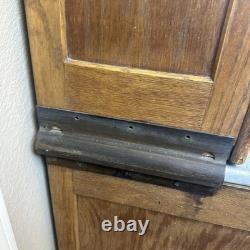 Antique Oak Hoosier Cabinet With Original Flour And Sugar Bins Roll Tambour Zinc