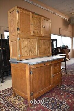 Antique Oak Hoosier Kitchen Cabinet