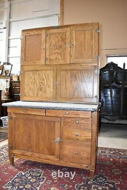 Antique Oak Hoosier Kitchen Cabinet