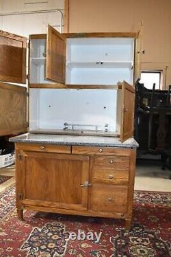 Antique Oak Hoosier Kitchen Cabinet