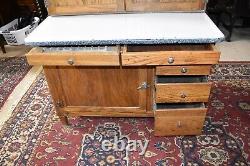 Antique Oak Hoosier Kitchen Cabinet