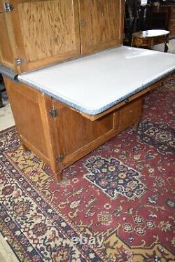 Antique Oak Hoosier Kitchen Cabinet