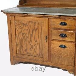 Antique Oak Hoosier Kitchen Cabinet Circa 1900