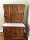 Antique Oak Hoosier Kitchen Cabinet-early 1900's-beautiful Cabinet