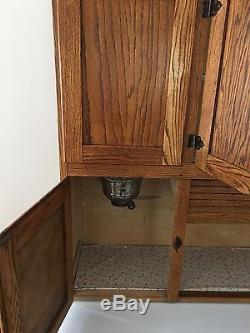 Antique Oak Hoosier Kitchen Cabinet-Early 1900's-Beautiful Cabinet