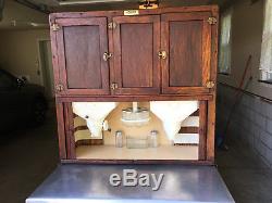 Antique Oak Hoosier Kitchen Cabinet, Flour & Sugar Bins