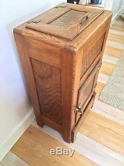 Antique Oak Hudson Ice Box or Liquor Cabinet