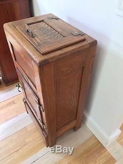 Antique Oak Hudson Ice Box or Liquor Cabinet
