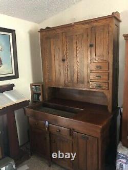 Antique Oak Kitchen Cabinet Hoosier